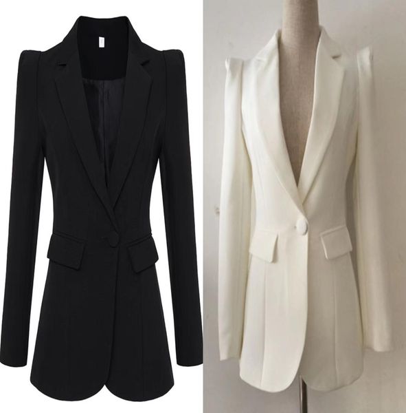 

highquality office lady slim thin shrug a buckle solid color blazers9324797, White;black