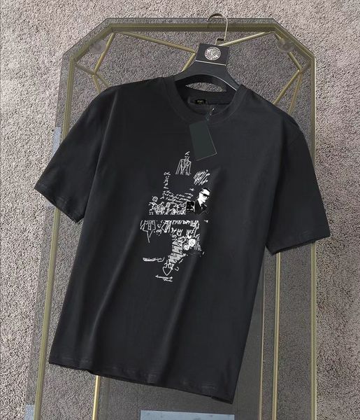 

designer famous mens t shirt letter print round neck short sleeve black white fashion men women tees#33, White;black
