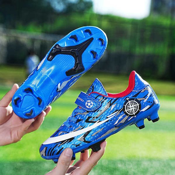 

children's football boots tf ag soccer shoes fashion sneakers youth boys girls training shoes blue red white black colors