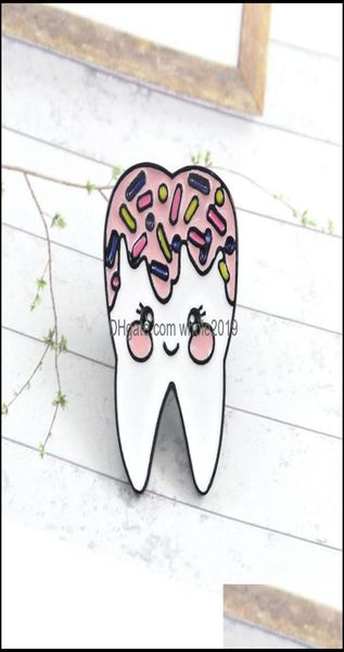 

pins brooches sweet tooth enamel brooches kawaii wisdom toothes candy color denim coat sweater badge jewelry dhkxf1081233, Gray