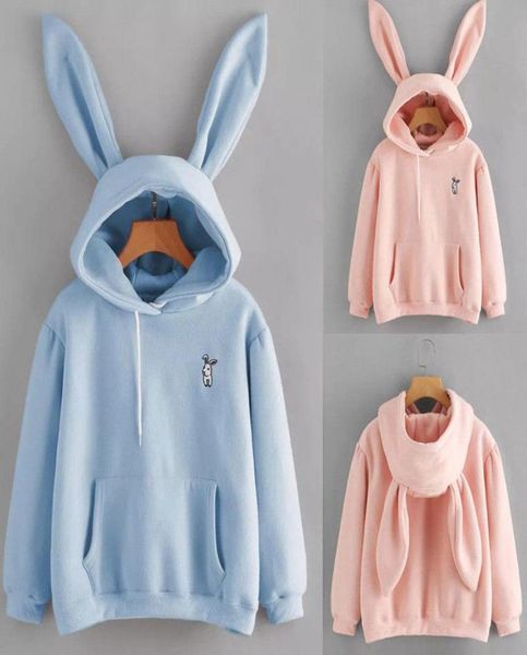 

womens ear girl long sleeve hoodies sweatshirt autumn winter cotton hooded coat lovely female hoodies4351318, Black