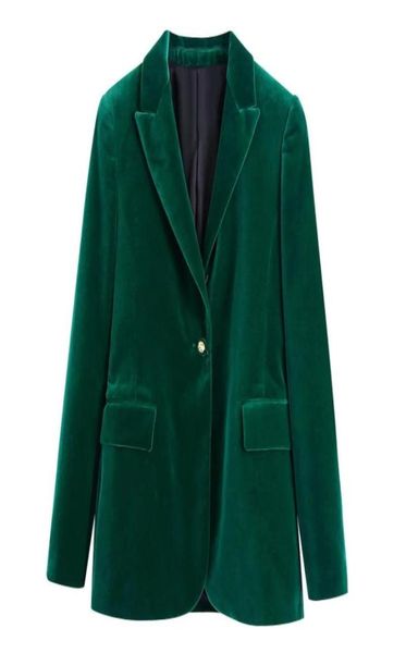 

women039s jackets women green velvet suit coat female long sleeve outerwear casual lady loose c12195414195, Black;brown