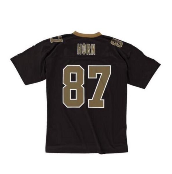 

stitched football jersey 87 joe horn 2005 mitchell & ness retro rugby jerseys men women youth s-6xl, Black;red