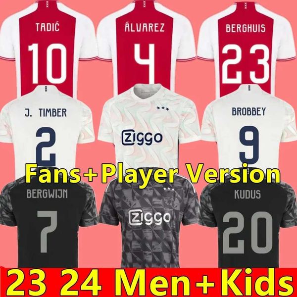 

23 24 soccer jerseys tadic brobbey berghuis black marley kit klaassen brobbey bergwijn cruyff 2023 2024 ajaxs home away football shirt men k, Black;yellow