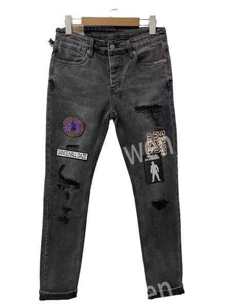 

2023 new men's jeans ksubi purple rise elastic mens clothing tight skinny designer fashion streetwear 3 7dih, Blue