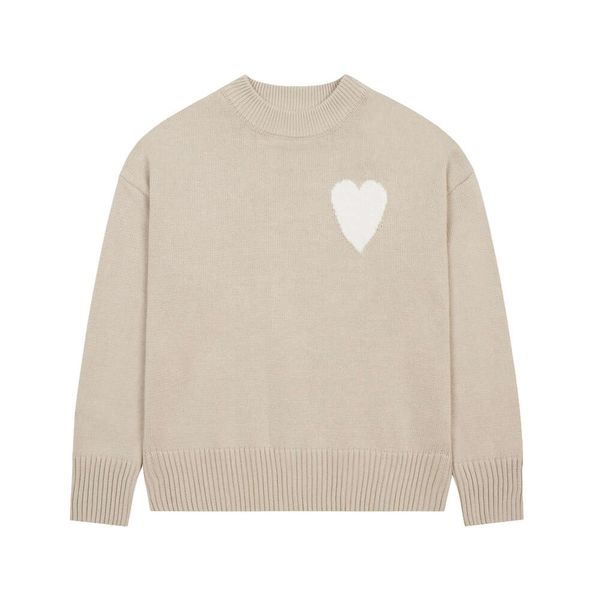 

paris fashion mens designer amies knitted sweater embroidered red heart solid color big love round neck short sleeve a t-shirt for menz, White;black