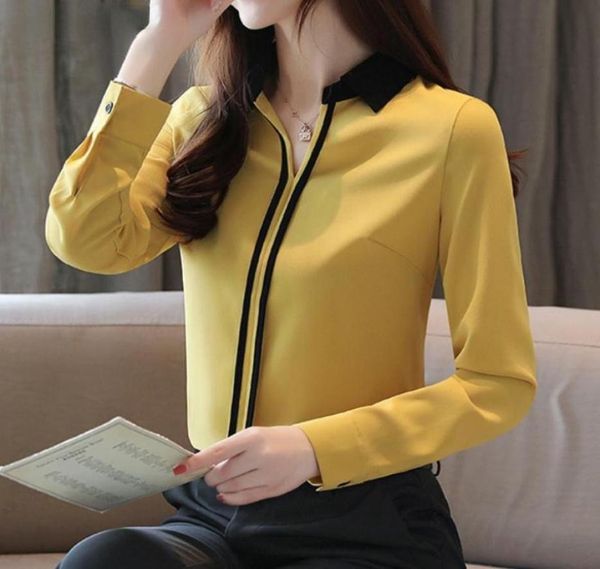 

women039s tshirt women39s long sleeve and blouse ladies solid chiffon shirt white vneck fashion woman blouses 2022wom4060030