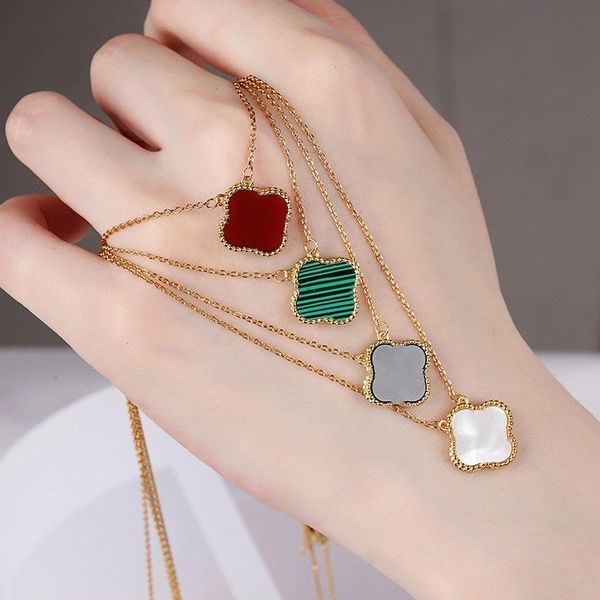 

women necklace designer necklace 4 leaf clover necklace fashional new womens luxury designer necklace fashion pendant necklace 18k gold neck, Silver