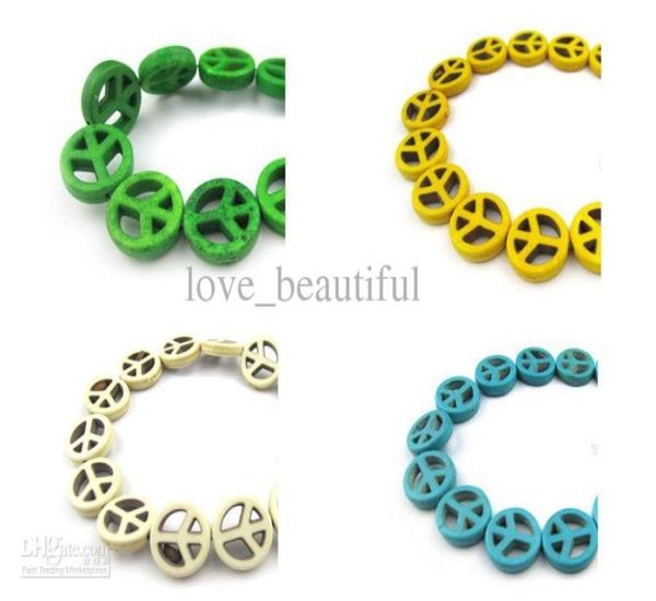

15mm diy beads dyed turquoise peace scattered beads multicolor optional 300pcs5190302, Black