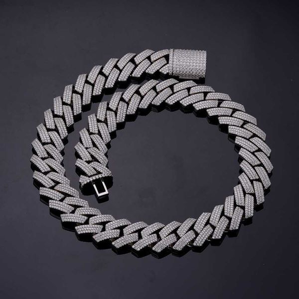 

cuban link chain 8mm 16 20 inches vvs moissanite diamond men women bracelet hip 18k gold plated 925 silver iced out cuban chain