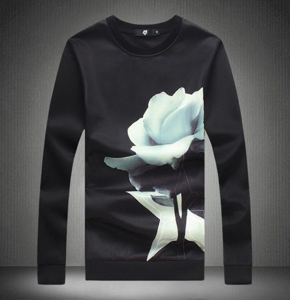 

whole2016 new design causal mens hoodies space cotton men sweatshirt male fashion sportswear outerwear floral print man tr5047112, Black