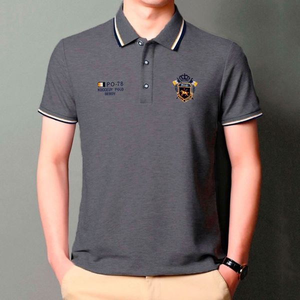 

men's polos casual lapel embroidered polo shirt for summer 2023 230808, White;black