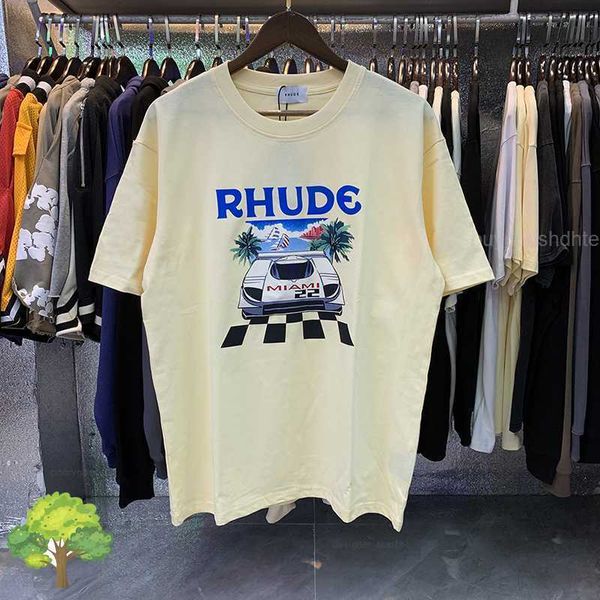 

real pictures rhude playing card printing t shirt high-quality men women 1 1 oversized t shirt hip-hop fashion t shirt, White;black