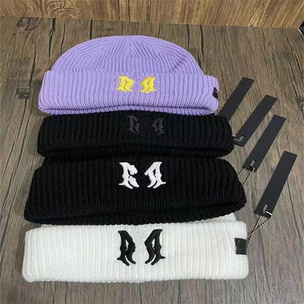 

2022 hh6 knitted hat designer beanie cap mens womens fitted hats cashmere letters casual skull caps outdoor fashion 17 colors, Blue;gray