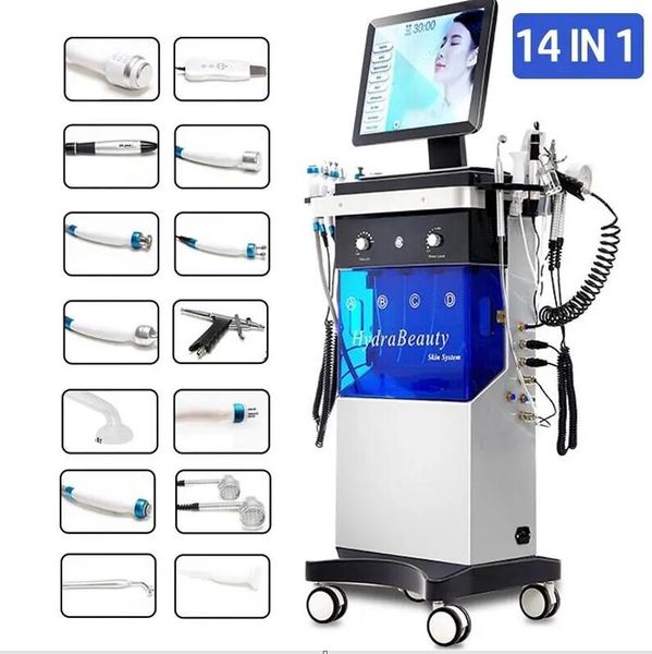 

directly effective 14 in1 oxygen hydrafacial machine face care devices diamond peeling and hydrofacials water jet aqua facial hydra dermabra