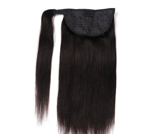 

double drawn virgin hair full ends ponytail belong hair vendor 100 indian human hair ponytail 1424inch 150gram double drawn6146489, Black