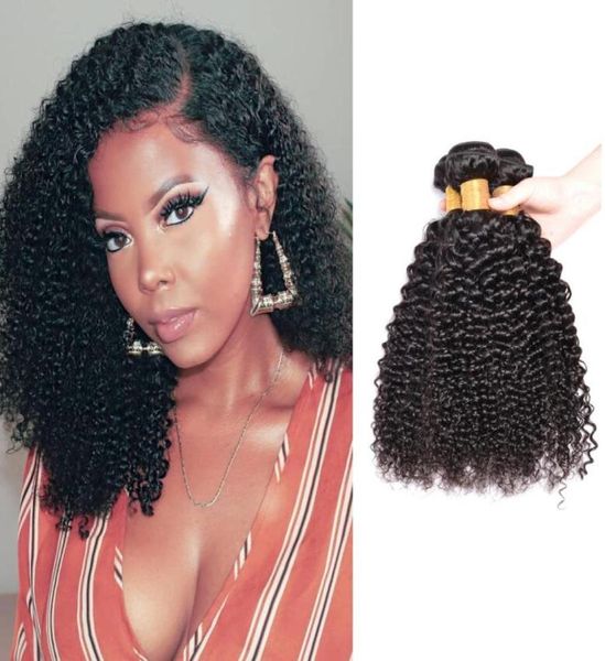 

brazilian virgin hair bundle kinky curly hair 4 bundles human hair for black women weaves natural color1211139