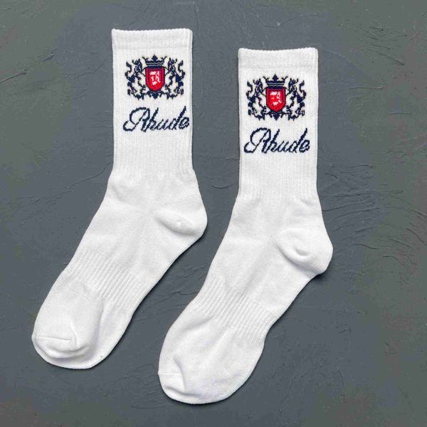 

designer socks for men women rhude socks white black luxury pure cotton comfort brand representative deodorization absorb sweat