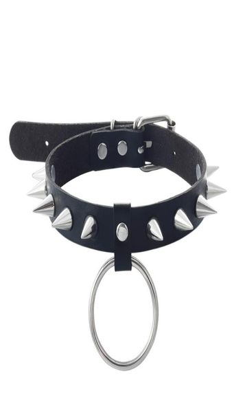 

chokers emo spike choker cool punk black faux leather collar for girls chocker goth necklace gothic accessories7999305, Golden;silver