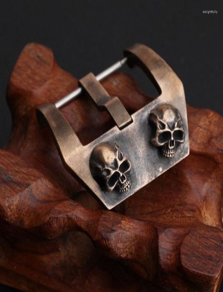 

watch bands cusn8 bronze buckle oxidized and worn to fit pam accessories leather strap skull deli222917717, Black;brown