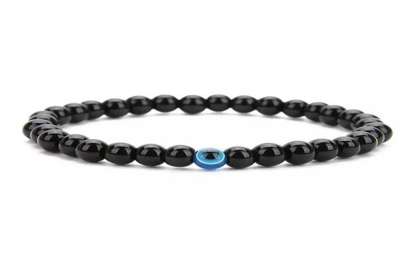 

handmade jewelry whole beaded strands bracelets turkish lucky symbol blue eye bracelet beaded chakra stretch for women men1670096, Black