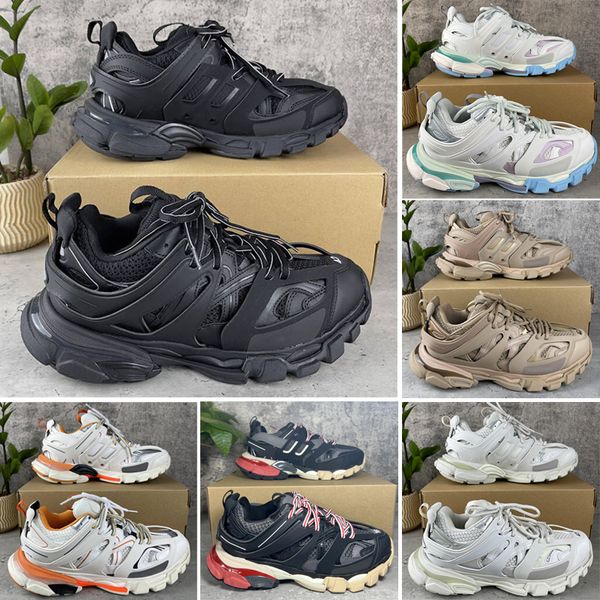 

aaa designer track 3 3.0 paris men women casual shoes triple white black trainers tess.s. gomma leather trainer nylon printed platform sneak