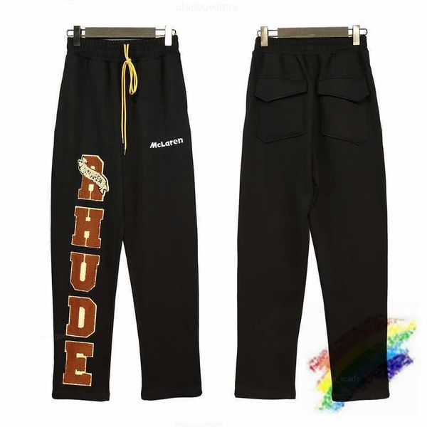 

graffiti rhude sweatpants men women rhude drawstring jogger trousers pants, Black