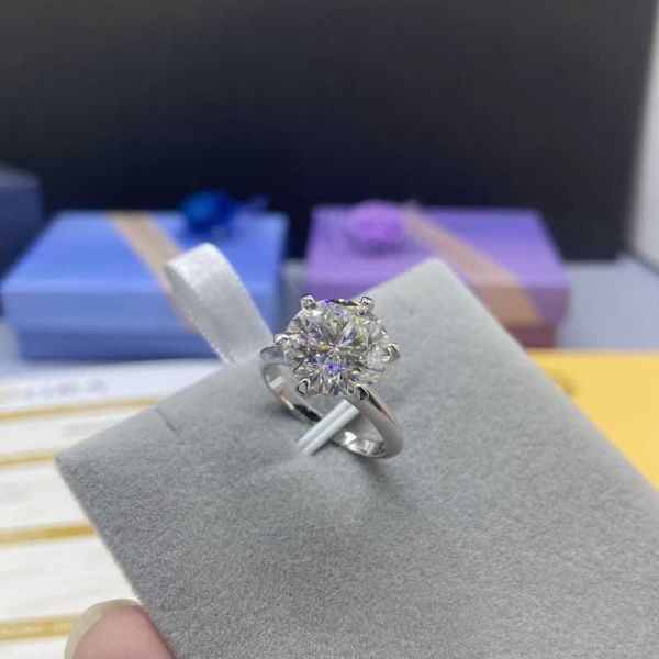 

original designer large claw 925 sterling silver moissanite female finger girl 3 5 six claw tiffay mo sang stone women's ring