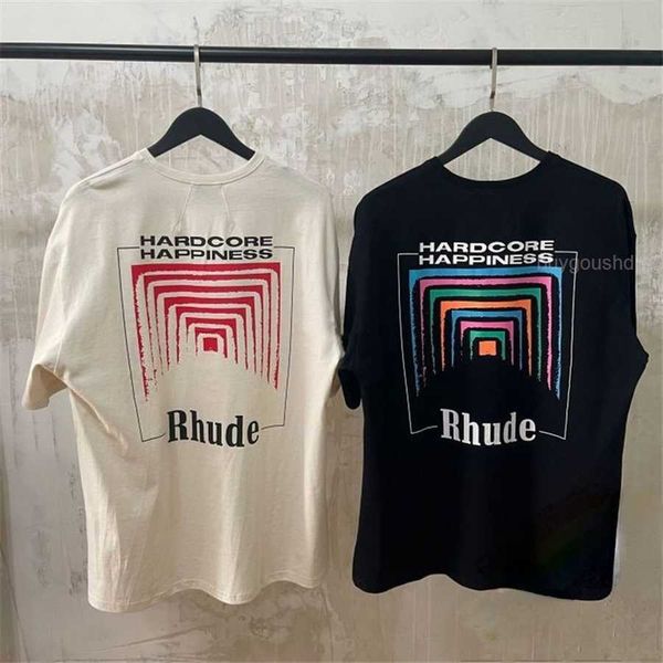 

t-shirt new rhude men women vintage 1 1 rhude box perspective print tees, White;black