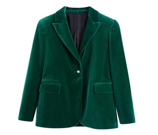 

women039s jackets women green velvet suit coat female long sleeve outerwear casual lady loose c12199228025, Black;brown