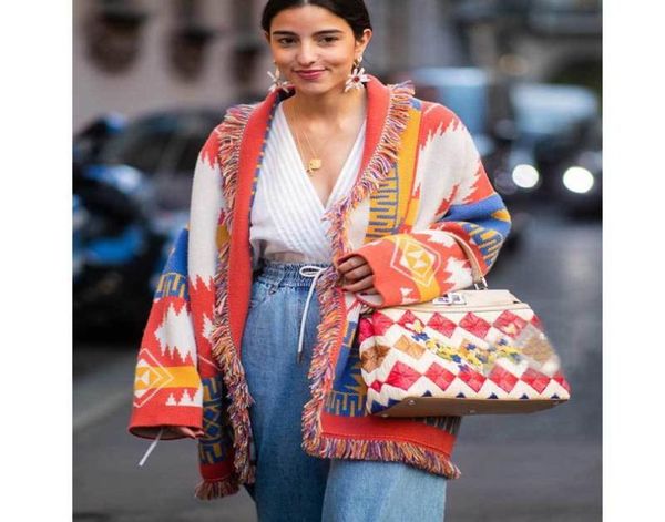 

boho inspired cashmere jacquard cardigan for women fringed trims long sleeve cardigan sweater coat winter belted sweater women 2017554723, White;black