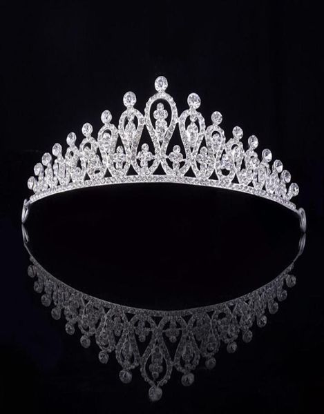 

silver bridal tiara crown vintage bride wedding tiaras and crowns for women headdress simple stylish female hair accessories5429008, Golden;white