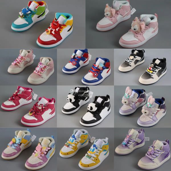 

kids shoes mid 1s cartoon 1 doll children basketball sneakers toddler boys girls runner outdoor trainers youth kid sport shoe pink black whi