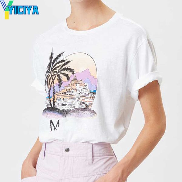 

yiciya is brand y2k women short sleeve tee print casual woman clothing oversized t-shirt fashion woman blouse 2023 blouse, White