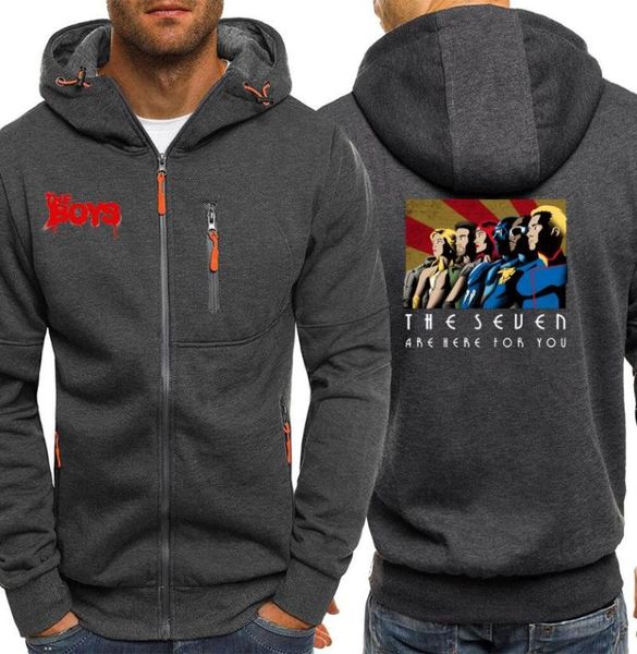 

the boys the seven funny sweatshirt 2020 spring autumn hoodies fleece jacket zipper hip hop mens jacket7914008, Black