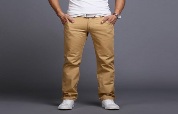 

whole2016 new men business casual slim pants midwaist trousers fashion mens straight cargo pants chinos brand clothing homme9619030, Black