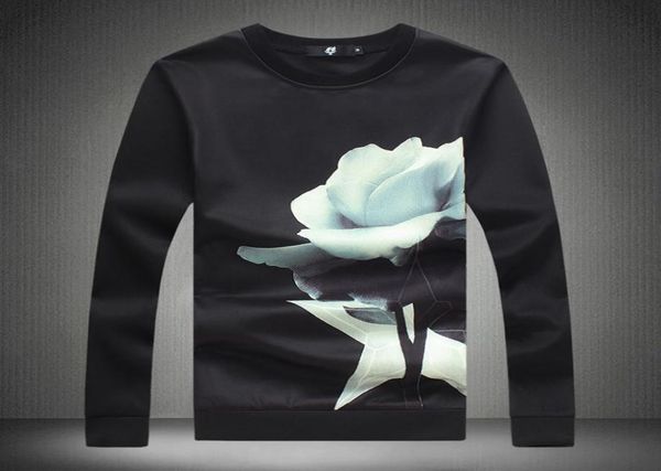 

whole2016 new design causal mens hoodies space cotton men sweatshirt male fashion sportswear outerwear floral print man tr7862618, Black