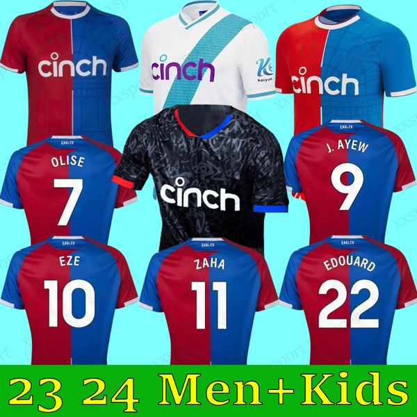 

2023 2024 olise crystal soccer jerseys 23 24 zaha eze j.ayew palace home football shirt kit benteke schlupp mateta edouard gallagher jersey, Black;yellow
