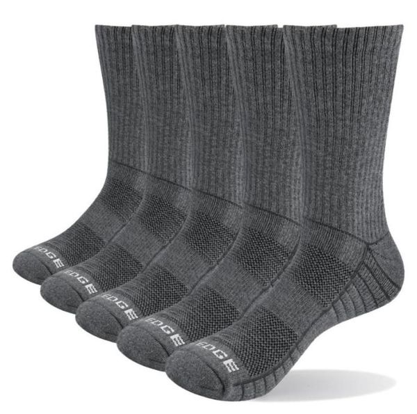 

yuedge men thick breathable cotton cushion crew outdoor sports hiking trekking socks work boot socks for men 3847 eu2540994, Black