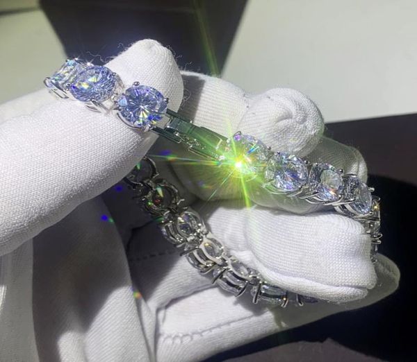 

hip hop vintage fashion jewelry 925 sterling silver 8mm white z cz diamond gemstones party popular women wedding bridal bracel3986921, Golden;silver
