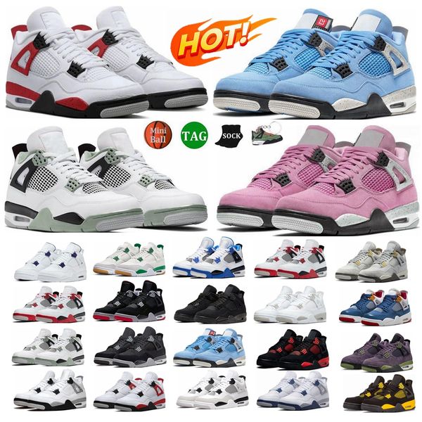 

og military black 4s basketball shoes men women jumpman 4 red thunder black cat infrared bred university blue royalty mens trainers