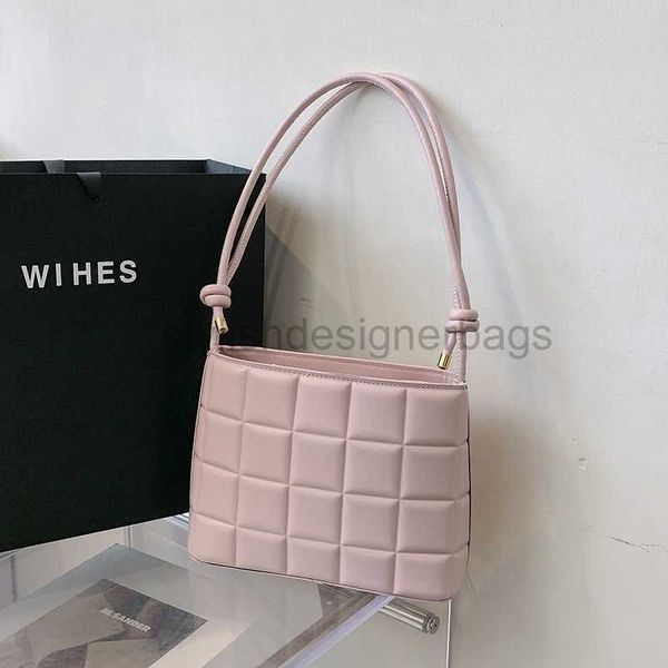

drawstring fashionable and niche design for the 2023 summer new fashionable plaid handbag single shoulder crossbody bucket bag women's