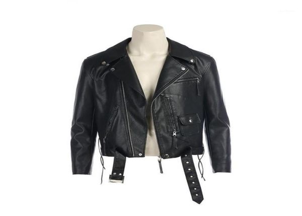 

movie terminator 2 t800 cosplay costumes terminator jackets black pu leather jacket motorcycle coat fot men clothing14646084, Black;brown