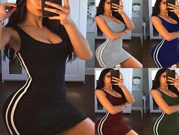 

women summer dress bandage bodycon sleeveless evening party club short mini dress 2020 fashion women clothes18589493, Black;gray