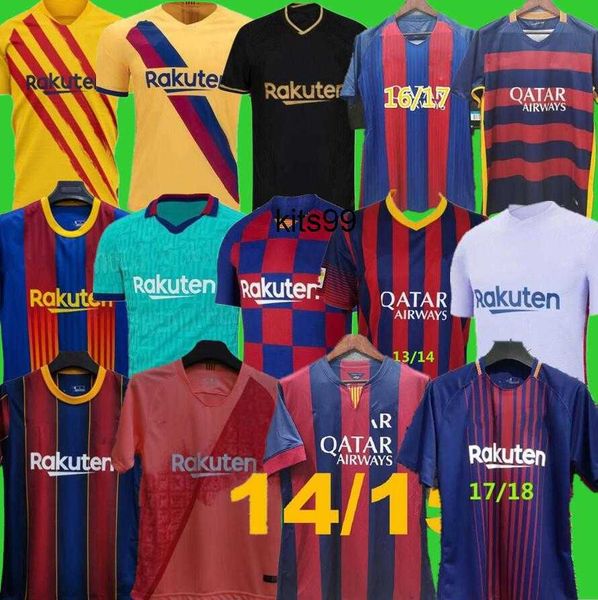 

18 19 20 21 retro barcelona puyol a.iniesta xavi messis soccer jerseys 2014 2015 2016 2017 2018 2019 2021 2022 home neymar jr pique suarez v, Black;yellow