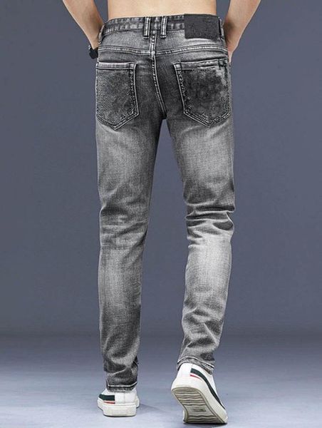 

2022ss mens luxurys designer off ripped skinny jean s design slimleg jeans business classic men denim pants hip hop trousers size3387576, Blue