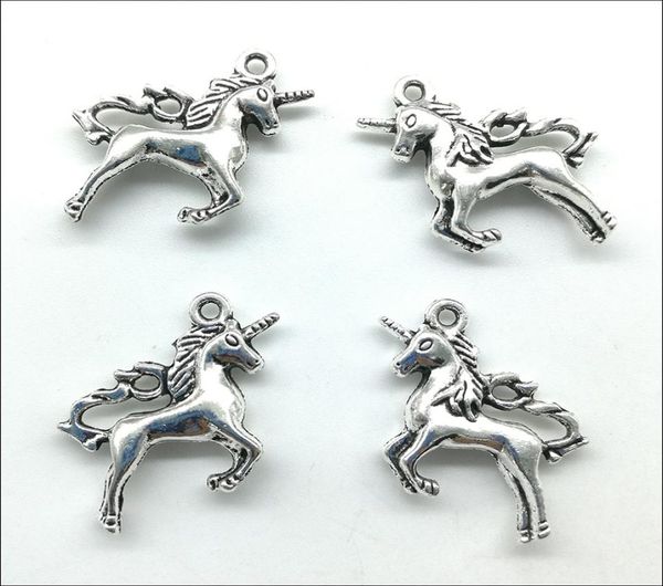 

whole lot 50pcs cute unicorn horse tibet silver charms pendants retro style jewelry diy pendant for keychain bracelet earrings2070494, Bronze;silver