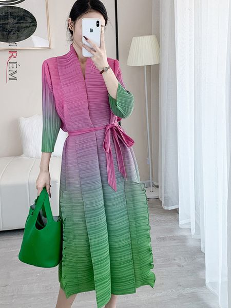 

urban dresses lanmrem contrast color pleated dress for women open stitch belt midi elegant dresses ladies party clothing spring 2r7326 23080, White;black