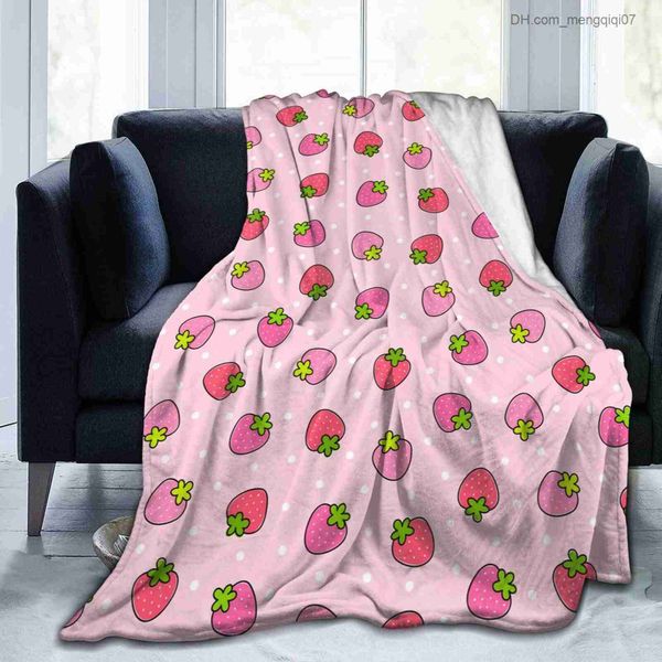 

blankets swaddling pink strawberry fuzzy flannel blanket throw ultra soft and lightweight sofa blanket throw children's comfortable bed