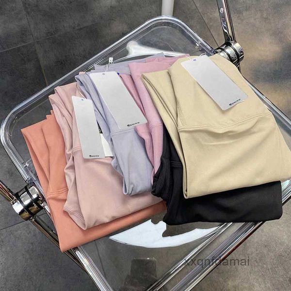 

al0lulu sport yoga outfits leggings double sided brushed seamless nude high waist nylon fitness pants running sports yoga clothes, Black;white